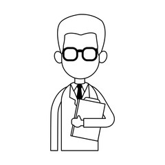 Male doctor cartoon vector illustration graphic design