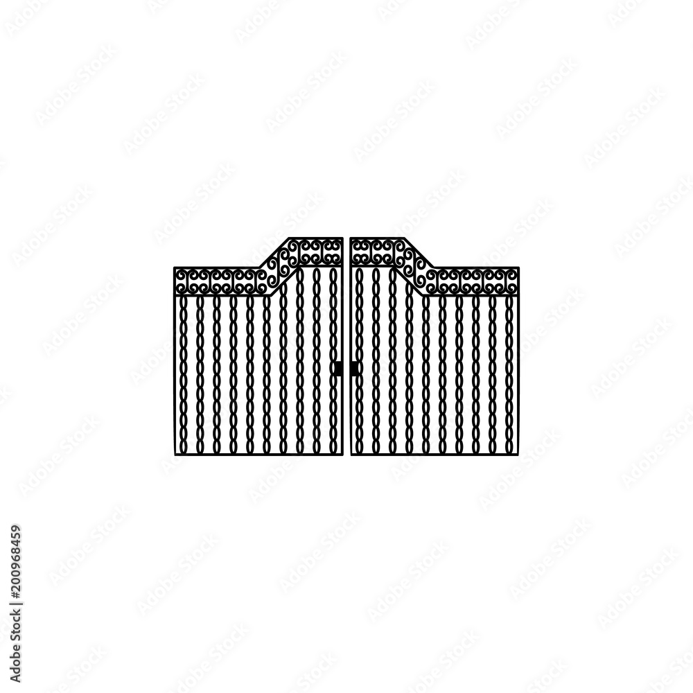 Poster gates with patterns icon. element of door, window and gate for mobile concept and web apps. thin lin