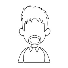 Young man faceless cartoon vector illustration graphic design