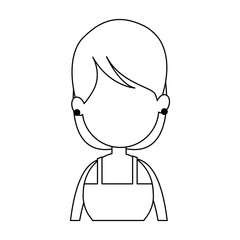 Young faceless woman profile vector illustration graphic design