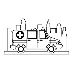 Ambulance emergency vehicle vector illustration graphic design