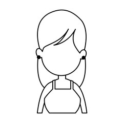 Young faceless woman profile vector illustration graphic design