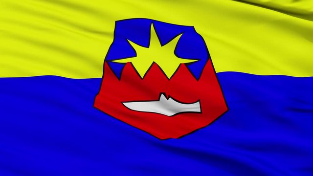 Al Hoceima province closeup flag, Morocco, realistic animation seamless loop - 10 seconds long