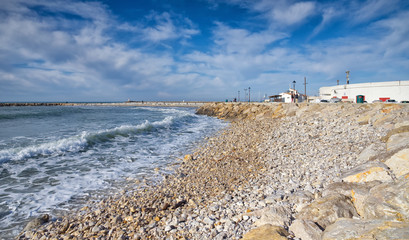 Beach and promenade - Saintes Maries de la Mer - Camargue (Provence) - France