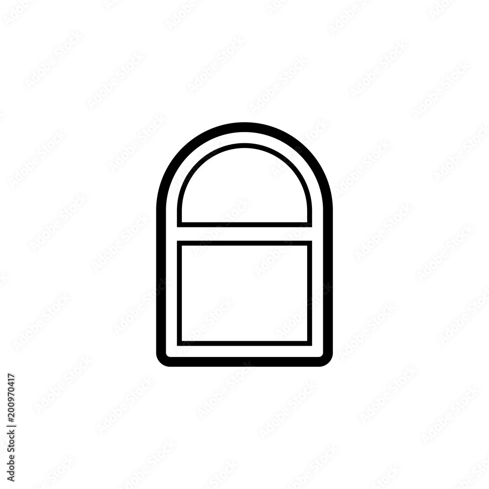 Poster window icon. element of door, window and gate for mobile concept and web apps. thin line icon for we