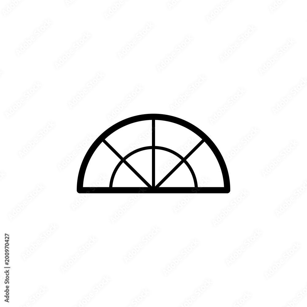 Poster window on the arch icon. element of door, window and gate for mobile concept and web apps. thin line