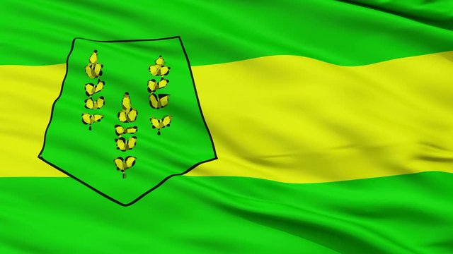 Settat province closeup flag, Morocco, realistic animation seamless loop - 10 seconds long