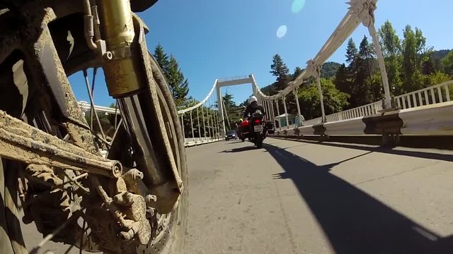 Motorbike driving fast down the streets