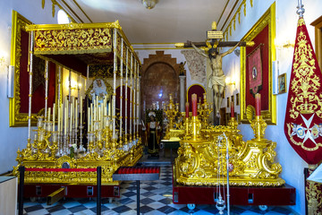 jesus, god, maria crip for the holy week at a church at Marbella, Spain, Andalusia