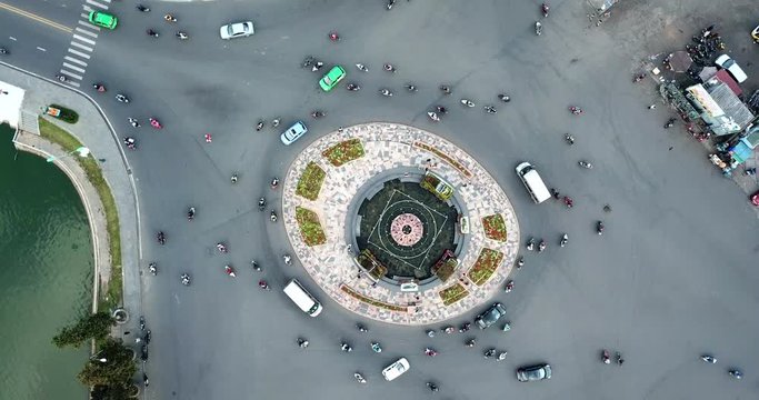 Ring road passing through city center of Dalat,Vietnam