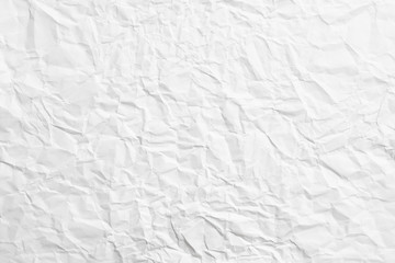 Old white crumpled paper sheet for background or texture