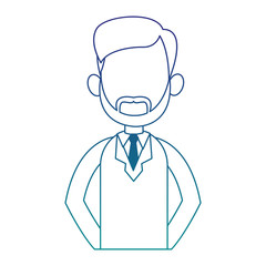 Male doctor with board cartoon vector illustration graphic design