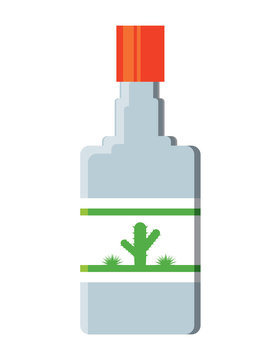 tequila bottle icon over white background, colorful design. vector illustration