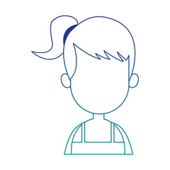 Young faceless woman profile vector illustration graphic design