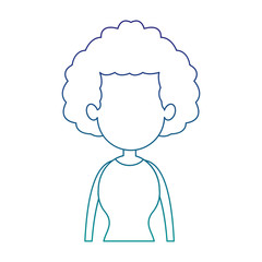 Young faceless woman profile vector illustration graphic design