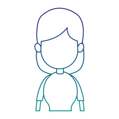 Young faceless woman profile vector illustration graphic design