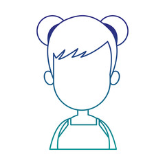 Young faceless woman profile vector illustration graphic design