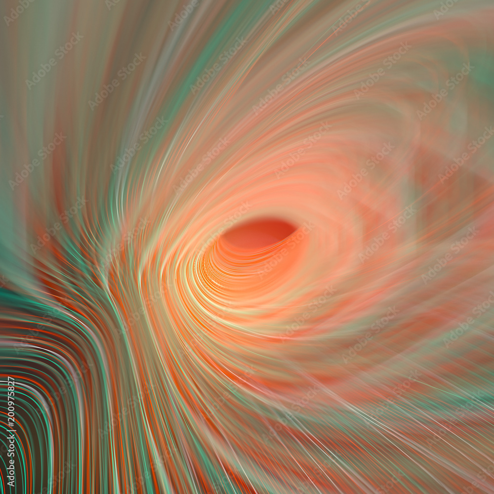 Aufkleber Digital colored lines abstract background. 3d rendering