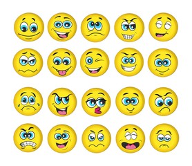 Fototapeta premium emotion set. emoji set. vector illustration