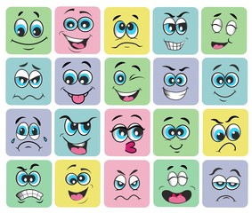 emotion set. emoji set. vector illustration