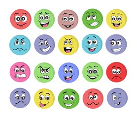 emotion set. emoji set. vector illustration