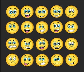 emotion set. emoji set. vector illustration