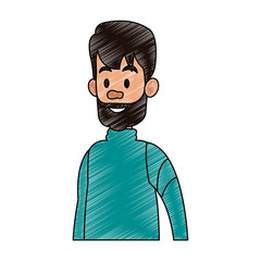 Young man cartoon vector illustration graphic design