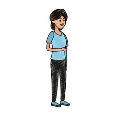 Young woman cartoon vector illustration graphic design
