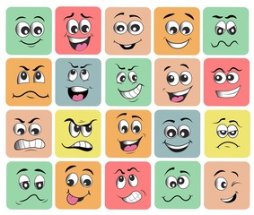 emotion set. emoji set. vector illustration