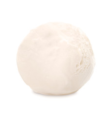 Ball of delicious vanilla ice cream on white background