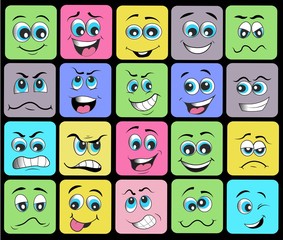 emotion set. emoji set. vector illustration