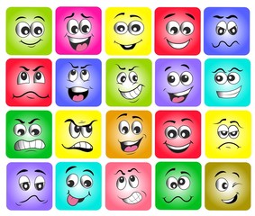 emotion set. emoji set. vector illustration