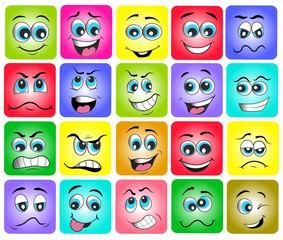 emotion set. emoji set. vector illustration