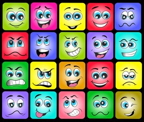 emotion set. emoji set. vector illustration