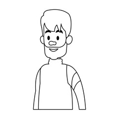 Young man cartoon vector illustration graphic design