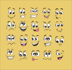 emotion set. emoji set. vector illustration