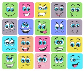 emotion set. emoji set. vector illustration