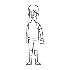 Young man cartoon vector illustration graphic design