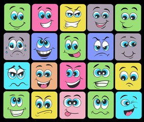 emotion set. emoji set. vector illustration