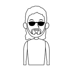 Young man with sunglasses vector illustration graphic design