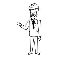 Engineer male cartoon vector illustration graphic design