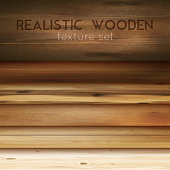 Realistic Wooden Textures Background