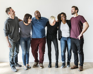 Fototapeta premium Happy diverse friends