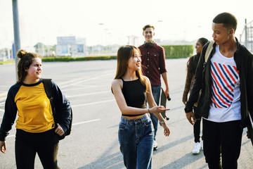 Group of school friends outdoors lifestyle