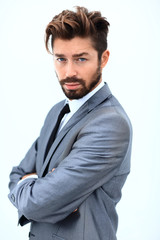 Portrait of a handsome man, isolated over a white background