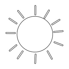 sun icon over white background, vector illustration