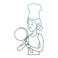 Chef female cartoon vector illustration graphic design