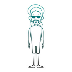 Young man with sunglasses vector illustration graphic design