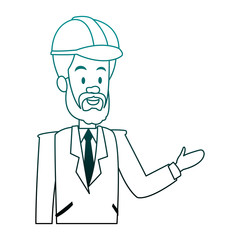 Engineer male cartoon vector illustration graphic design