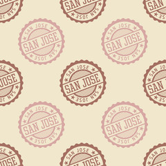 San Jose seamless pattern. Seamless badge pattern, backdrop for your design.